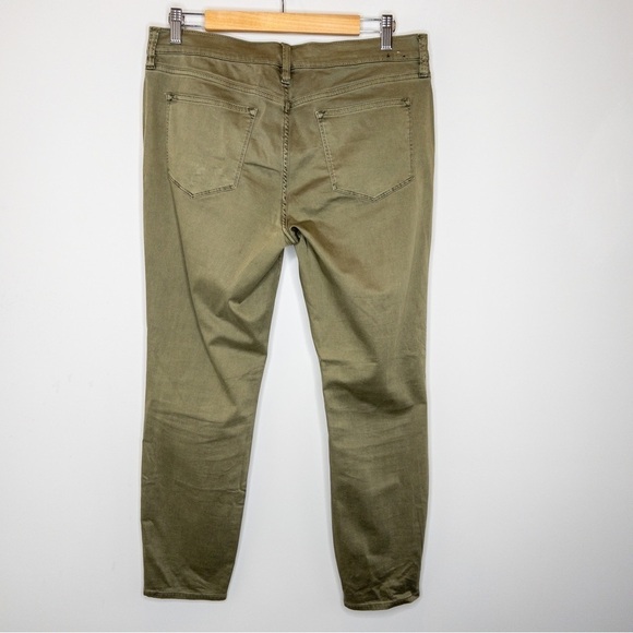 J Crew Factory Womens Olive Green Stretch Skinny Pants Size 30 Mid Rise Sheen - Picture 7 of 10